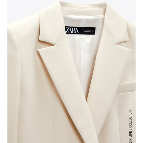BNWT Zara cream double breasted blazer - Picture 6 of 9